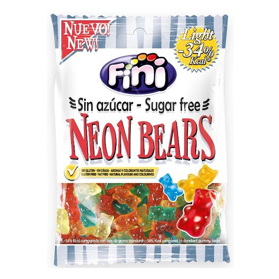 Fini Osos Neon Sin Azúcar 12 bolsas de 70g