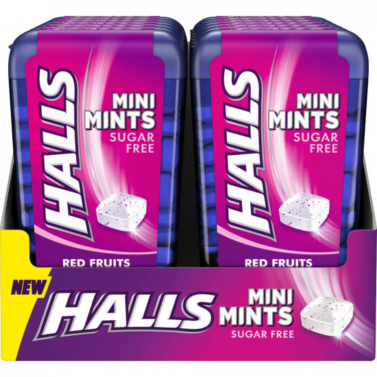 Halls Mini Mints Frutos Rojos 12 unidades