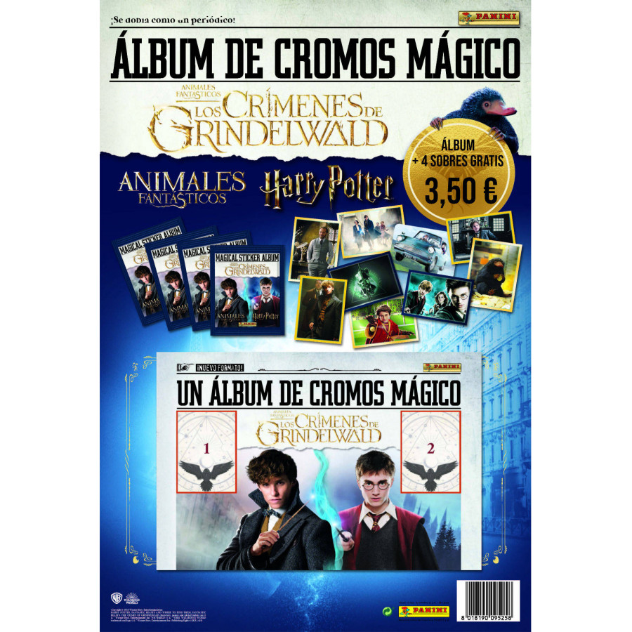 Panini Álbum Animales Fantásticos + 4 sobres Panini Álbum Animales Fantásticos + 4 sobres