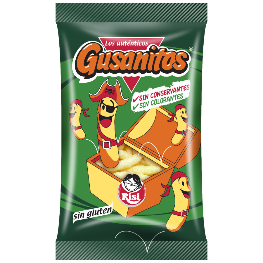 Gusanitos Risi Bolsa tamaño Mediano 35 g, los de toda la vida.