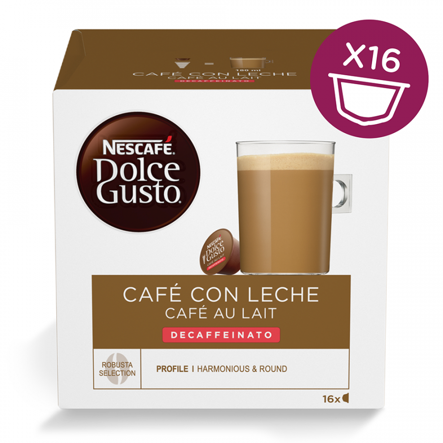 Nescafe Dolce Gusto Café con Leche Descafeinado 16 cápsulas, comprar online